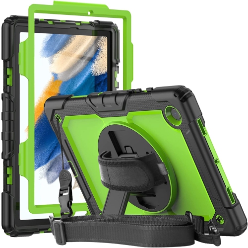 Image 1 de 6.. Étui en silicone robuste à l’épreuve des chutes à 3 couches SM-X200/X205/X207 de Herze pour Galaxy Tab A8 de 10.5 po avec protecteur d’écran en Penc