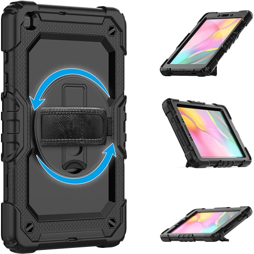 navor Compatible with Galaxy Tab A 8.0, Built in Screen Protector, Shockproof Heavy Duty Protective Rugged Cover with Shoulder Strap, Hand Strap,