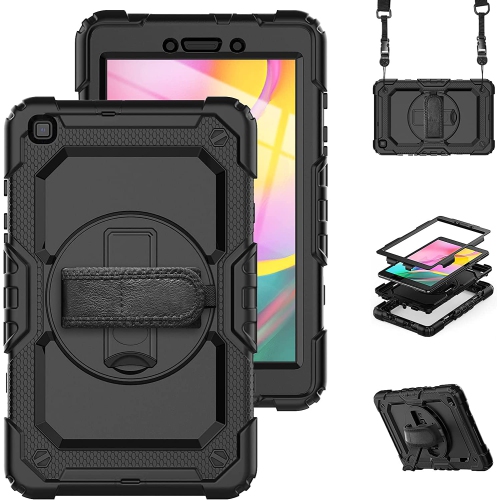 navor Compatible with Galaxy Tab A 8.0, Built in Screen Protector, Shockproof Heavy Duty Protective Rugged Cover with Shoulder Strap, Hand Strap,