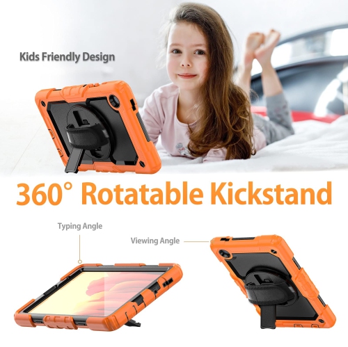 Samsung Galaxy Tab A7 Lite 8.7 inch 2021 Case, HXCASEAC Shockproof Case with S Pen Holder, 360° Rotating Stand/Hand Strap, S