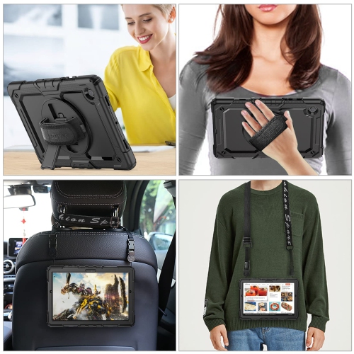 SEYMAC – Étui stock pour Galaxy Tab A8 de 10.5 po 2022 de Samsung avec porte-crayon protecteur d’écran 360, dragonne rotative et support