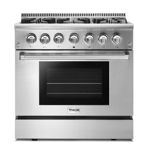 THOR Kitchen 36" Professional Stainless Steel Dual Fuel Range HRD3606U