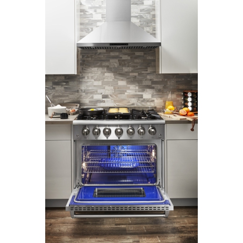 THOR Kitchen 36" Professional Stainless Steel Dual Fuel Range HRD3606U