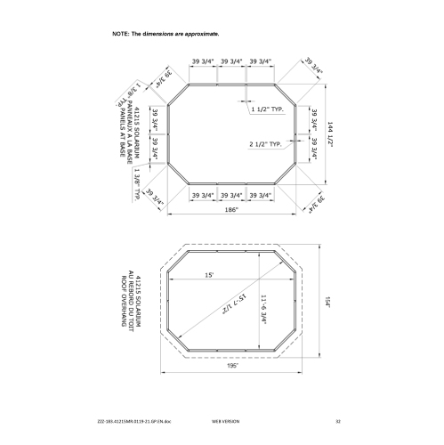 Florence Solarium with Metal Roof 12 Ft. x 15 Ft. Sand