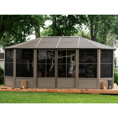 Florence Solarium with Metal Roof 12 Ft. x 18 Ft. Sand