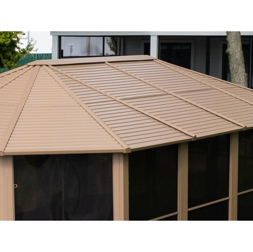 Florence Solarium with Metal Roof 12 Ft. x 18 Ft. Sand