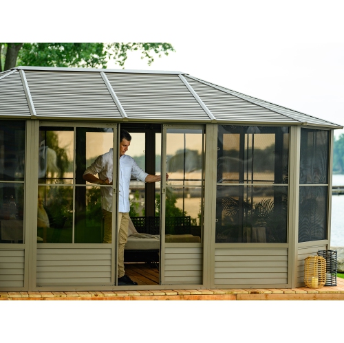 Florence Solarium with Metal Roof 12 Ft. x 18 Ft. Sand