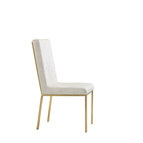 Angelina Luxury Velvet Dining Chairs - Ivory, Honeycomb Pattern, Crocodile Skin Pattern Fabric with Gold Stainless Legs and Frame