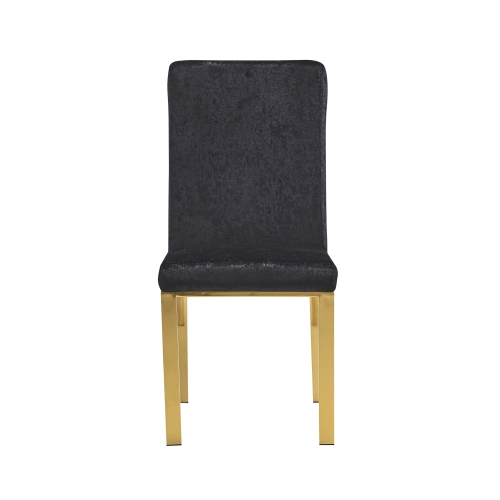 Angelina Luxury Velvet Dining Chairs - Black, Honeycomb Pattern, Crocodile Skin Pattern Fabric with Gold Stainless Legs and Frame