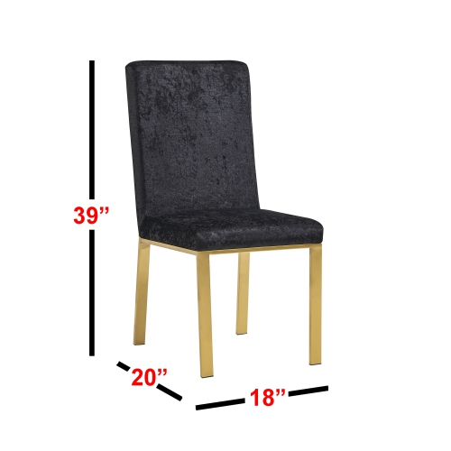 Angelina Luxury Velvet Dining Chairs - Black, Honeycomb Pattern, Crocodile Skin Pattern Fabric with Gold Stainless Legs and Frame