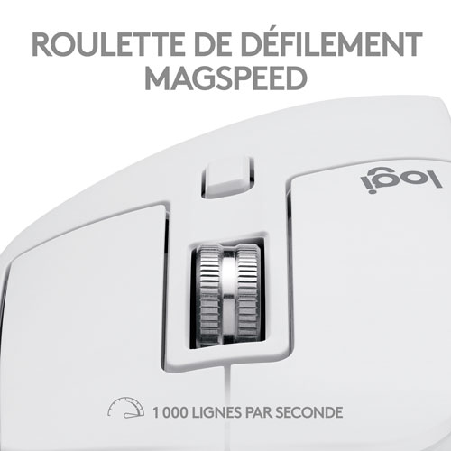 Souris Bluetooth optique MX Master 3S de Logitech pour Mac - Gris pâle