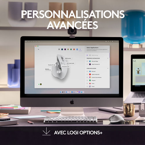 Souris Bluetooth optique MX Master 3S de Logitech pour Mac - Gris pâle