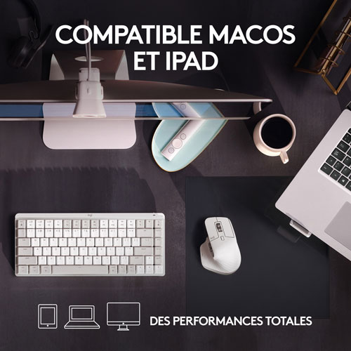 Souris Bluetooth optique MX Master 3S de Logitech pour Mac - Gris pâle