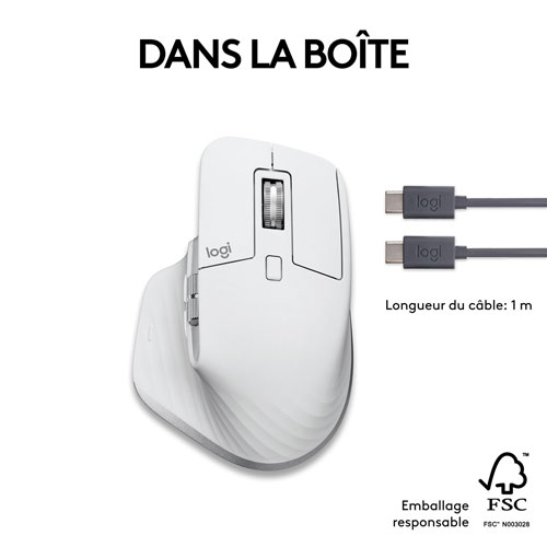 Logitech MX Master 3S Bluetooth Optical Mouse for Mac - Pale Grey