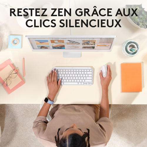 Souris sans fil ergonomique de 4000 ppp Lift de Logitech pour Mac - Blanc cassé