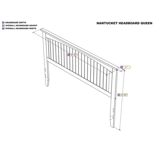 AFI Nantucket Queen Solid Wood Panel Headboard with Device Charger in Espresso
