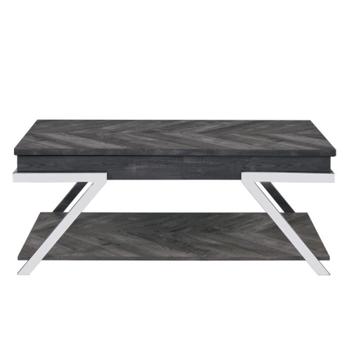 Bowery Hill Dark Gray Lift-Top Wood and Laminate Cocktail Table