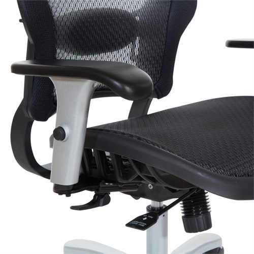 Air Grid Big & Tall Ergonomic Chair with Adjustable Headrest in Black Fabric
