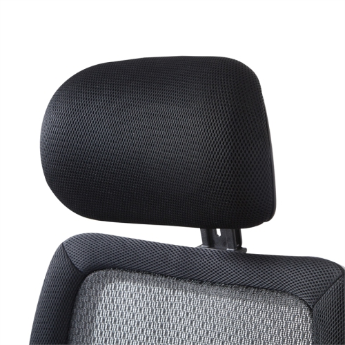 Air Grid Big & Tall Ergonomic Chair with Adjustable Headrest in Black Fabric