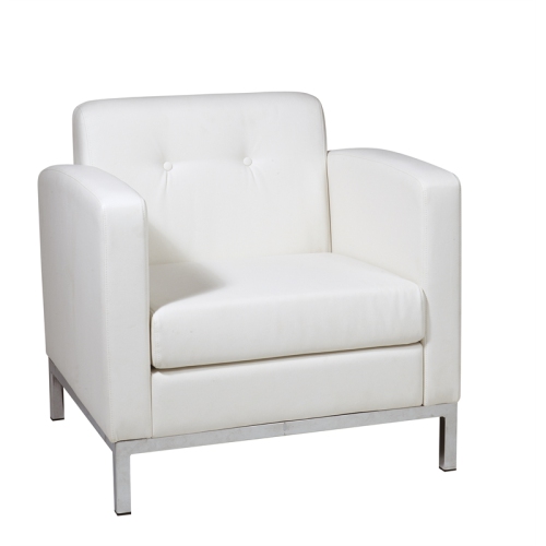 OSP HOME FURNISHINGS  Wallstreet Armchair In Faux Leather In White