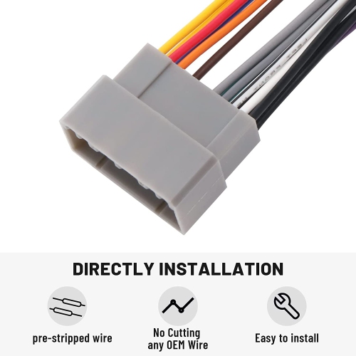 Aftermarket Stereo Install Wiring Harness Radio Speaker Power Plug Connector Replacement for Chrysler 2000-2007, Jeep 2001-2007, Dodge Ram 2002-2007