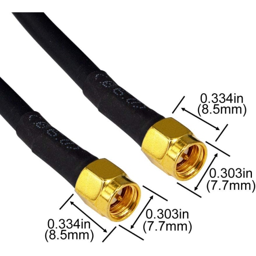 SMA to SMA Cable 5M 16.4ft RG58 Coax Cable 50 Ohm SMA Male to SMA Male Extension Cable Low Loss SMA Extension Antenna Cable for 3G/4G/LTE/GPS/RF