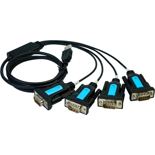 4 Port Professional FTDI CHIP USB to Serial RS232 DB9 Adapter Converter Serial Cable 9-Pin Male to Male with Thumbscrews