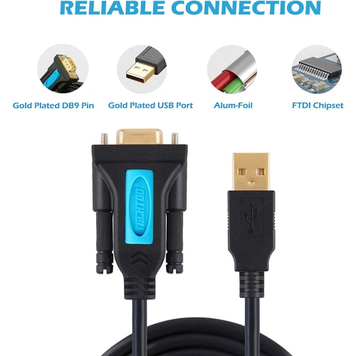 4 Port Professional FTDI CHIP USB to Serial RS232 DB9 Adapter Converter Serial Cable 9-Pin Male to Male with Thumbscrews