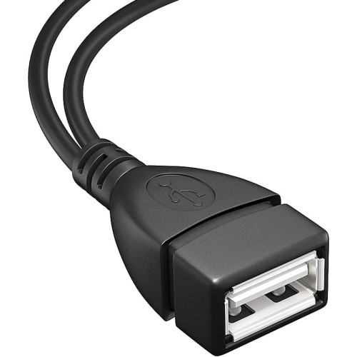 [Paquet de 2] Câble d’adaptateur 2-en-1 Micro USB OTG avec câble d’alimentation pour les appareils Fire Stick/Host, etc. – Noir