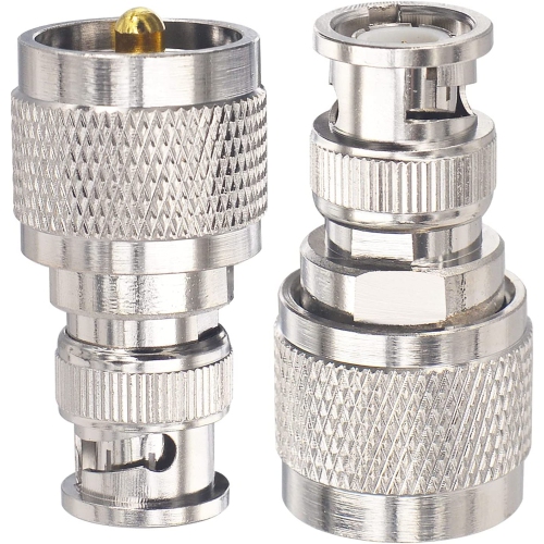 2pcs BNC to UHF RF Coaxial Adapter BNC Male to UHF Male PL259 Connector UHF PL-259 SO-239 to BNC Converter for Radios/Antennas/Scanners/HF
