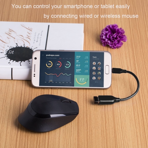 Micro USB 2.0 OTG Cable On The Go Adapter Male Micro USB to Female USB for Samsung S7 S6 Edge S4 S3, LG G4, DJI Spark Mavic Remote Controller,