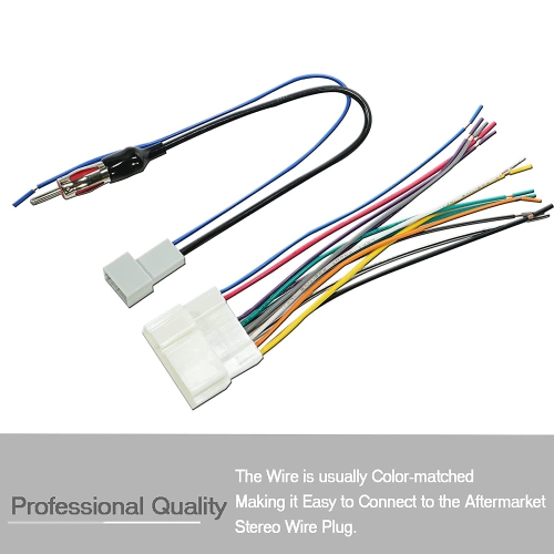 Faisceau de câblage radio + adaptateur de câble d'antenne compatible avec Honda Civic/CR-V/Odyssey/Accord/Pilot/1998-2008, Acura TL/RSX/RDX 1999-2006