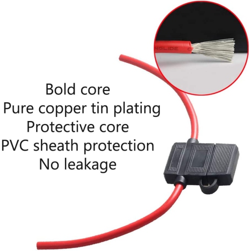 Etopars 5 X 12 Gauge ATC Fuse Holder Box In-Line AWG Wire Copper 12V 30A Blade Standard Plug Socket