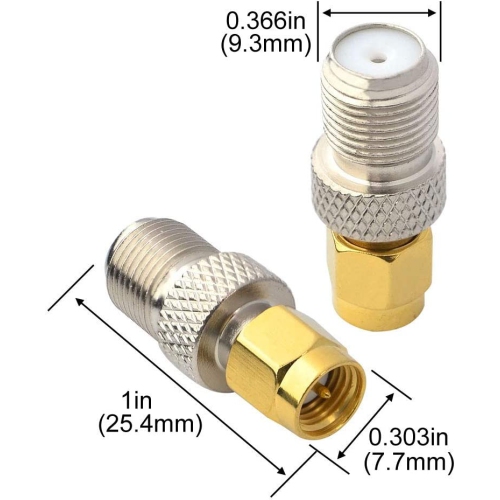 Connecteur de câble coaxial SMA à F Adaptateur coaxial SMA connecteur SMA mâle à femelle pour périphériques d’antenne LAN/LMR sans fil/Câble coaxial