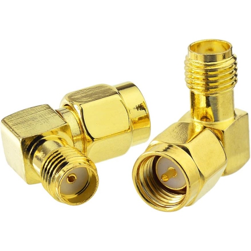 SMA 90 Degree Adapter, SMA Male to Female Coax Adapter Elbow for Radio, FPV Antenna, Transmitter etc. 5pcs