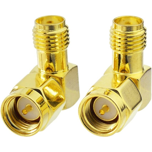 SMA 90 Degree Adapter, SMA Male to Female Coax Adapter Elbow for Radio, FPV Antenna, Transmitter etc. 5pcs