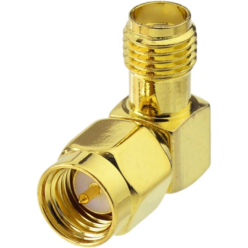 SMA 90 Degree Adapter, SMA Male to Female Coax Adapter Elbow for Radio, FPV Antenna, Transmitter etc. 5pcs