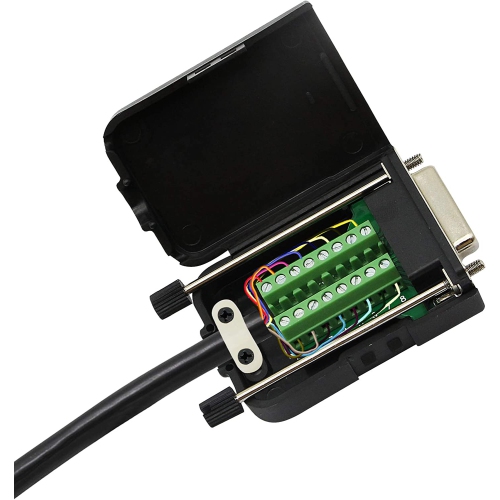 DB15 Breakout Connector, DB15 D-SUB Female Solderless Serial to Screw Wiring Terminal Signal Module Breakout PCB Board with Plastic Case & Screws