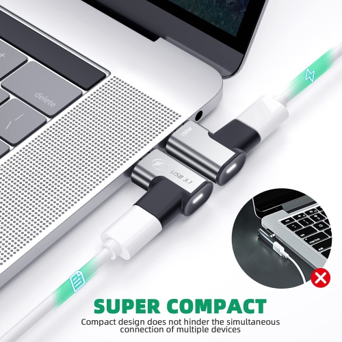 USB C Magnetic Adapter, Magnetic USB C Adapter, 24Pins USB3.1 10Gbps Data Transfer 4K 60Hz Video PD 100w Charge Compatible with MacBook Pro/Air USB-C