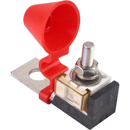 (50A) HABF Terminal Fuse Block Kit for Multiple Batteries Ignition Boat Truck RV Construction vehicles, Max Voltage 58V Single Stud M8 + Battery Fuse