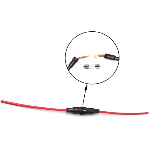 Automobile – Support à fusible de type en ligne 5 x 20 mm AGC 18 AWG