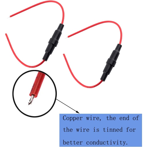 Automobile – Support à fusible de type en ligne 5 x 20 mm AGC 18 AWG