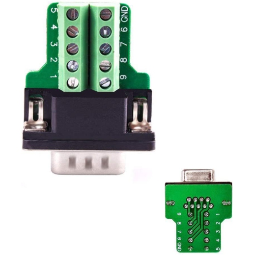DB9 Breakout Connector to Wiring Terminal RS232 D-SUB Female Serial Adapters Port Breakout Board Solder-Free Module with case