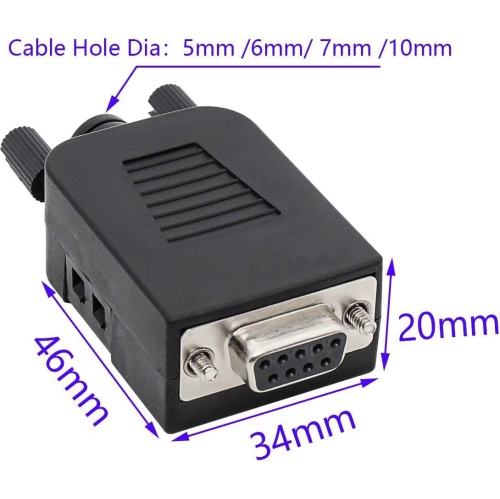 DB9 Breakout Connector to Wiring Terminal RS232 D-SUB Female Serial Adapters Port Breakout Board Solder-Free Module with case