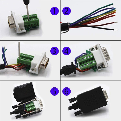 DB9 Breakout Connector to Wiring Terminal RS232 D-SUB Female Serial Adapters Port Breakout Board Solder-Free Module with case
