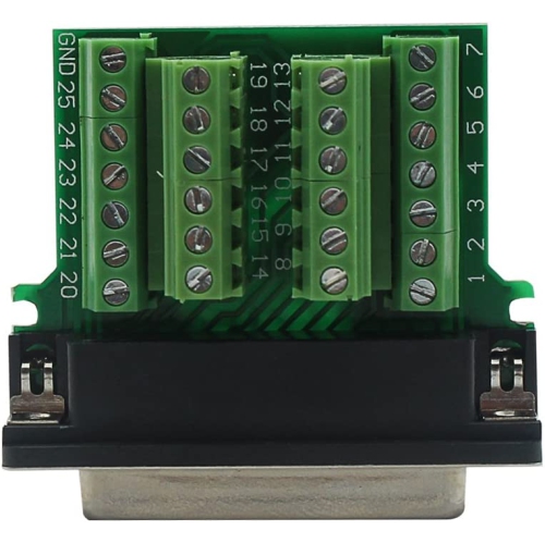 DB25 Breakout Board Solder-Free Female Adapter 25-pin Port Adapter to Terminal Connector Signal Module Long Bolts and Nuts with case