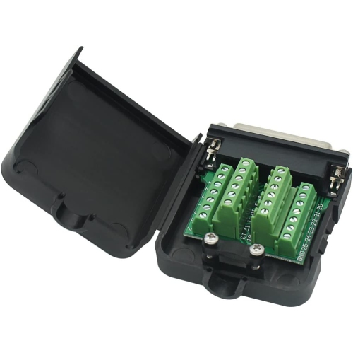 DB25 Breakout Board Solder-Free Female Adapter 25-pin Port Adapter to Terminal Connector Signal Module Long Bolts and Nuts with case