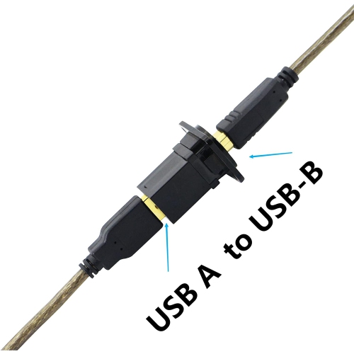Connecteur USB 2.0 D monté sur panneau USB B vers USB A Adaptateur prise sans soldere femelle vers femelle Convertisseur de données pour réseau