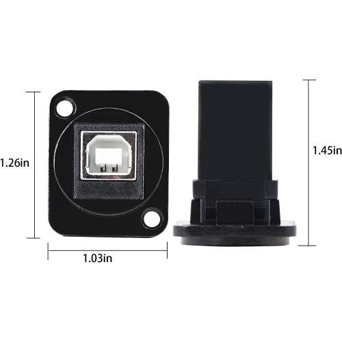 Connecteur USB 2.0 D monté sur panneau USB B vers USB A Adaptateur prise sans soldere femelle vers femelle Convertisseur de données pour réseau