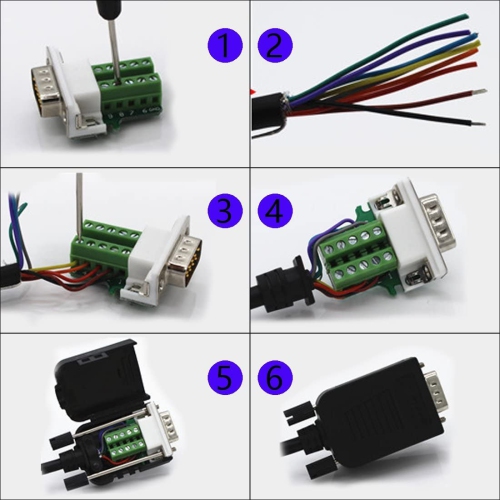 DB9 Breakout Connector to Wiring Terminal RS232 D-SUB Male Serial Adapters Port Breakout Board Solder-Free Module with case